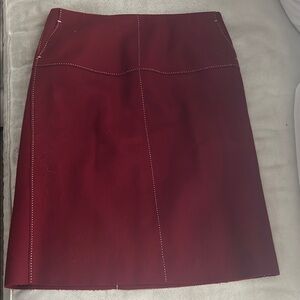 J. Crew Red Knee-Length A-Line Skirt for Work